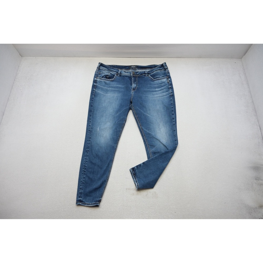 Silver Jeans Co Skinny Jeans Womens 20x27 Blue Mid Rise Stretch Denim Excellent